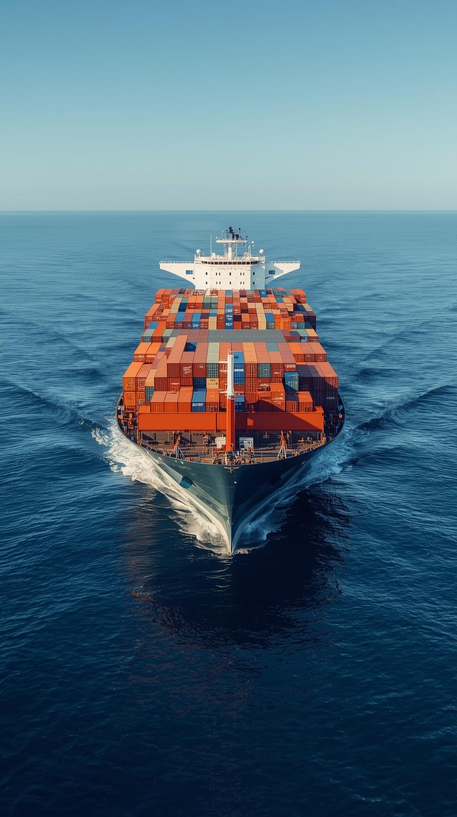 container ship (symbolizing logistics) size 380 by 520 pixels